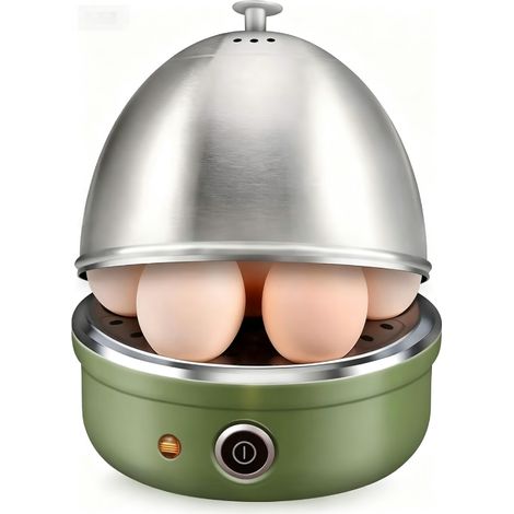 [RM] Cuiseur à œufs électrique avec arrêt automatique, plateau et panier en inox, vert vintage