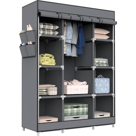 Armario Ropero de Tela Max Gris 128x45x169cm 7house (1/4)