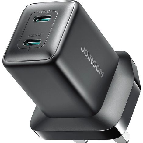 Joyroom JR-TCG17 45W 2 x USB-C Wandladegerät (UK-Stecker) - schwarz