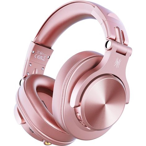 Casque Bluetooth sans Fil BT5.2 avec 72 Heures A70, Réduction de Bruit CVC 8.0, 3 Câbles, Léger Confortable, Pliable, Partage de Musique, Compatible Téléphone, DJ, Piano, Guitare (Pink) (1/5)
