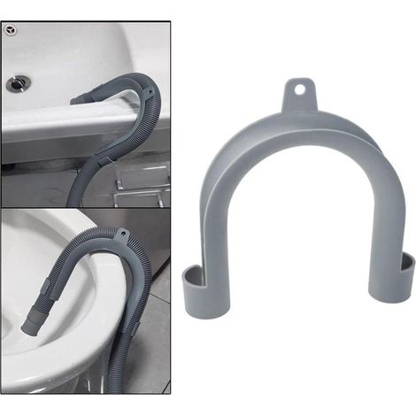 Gancho universal para manguera de salida, soporte para manguera de desagüe, extensión de desagüe, codo universal para lavavajillas, desagüe para lavadora, gris (1/5)