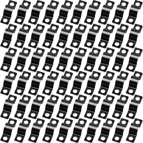 60 Pièces Colliers de Serrage en U,Collier Serrage,Fixation Grillage Rigide 10 mm,Collier de Fixation Tuyau pour Attache Tube,Attache Fixer Grillage Rigide Traille Trou (1/5)