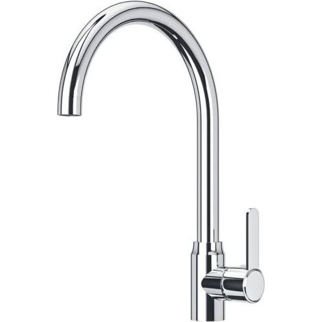 Miscelatore da cucina per acqua calda e fredda - Doppio tubo - Con snodo girevole a 360° - Acciaio inox - Per lavare frutta e verdura (G: 3/8") (1/5)