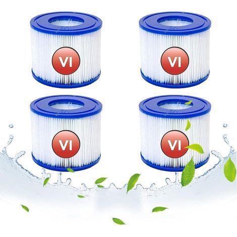 Cartouches filtrantes de rechange pour Bestway VI, cartouche filtrante VI pour Lay-Z-Spa Miami, pour Vegas, pour Monaco-Size, filtre Jacuzzi, pour Bestway 58323, 58239, 90352E (lot de (1/5)