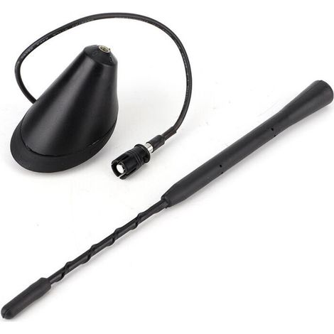 C3-Antenne, Autoantenne, universelle schwarze FM/AM-Spiralstabantenne mit Sockel (1/5)