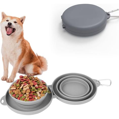 Filiyano-Gamelle pliable 2 en 1 pour chien, gamelle en plastique sans rebord, gamelles en silicone pour chien idéales pour les voyages (1/5)