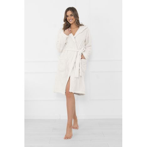 Peignoir femme manches longues ours en peluche L (1/5)
