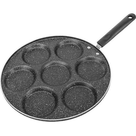 Poêle à crêpes 7 tasses, poêle à œufs pour le petit-déjeuner, poêle antiadhésive durable avec trous pour la cuisson des œufs et du jambon, poêle à crêpes, ustensiles de cuisine (1/5)