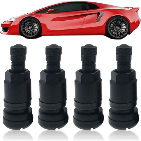 Radventil – Schwarzes Aluminium – Lochdurchmesser 11,3 mm – Gesamtlänge 45 mm – Schlüsselweite 11 mm – 4er-Pack (1/5)