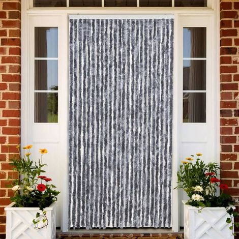 Rideau anti-mouches argenté 100x230 cm chenille (1/5)
