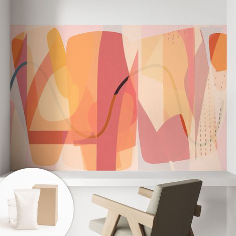 Tapete Vliestapete mit Kleber für Wohnzimmer Schlafzimmer Küche - Wanddekoration  Farbenfrohe Abstraktion 104x70 cm (1/5)