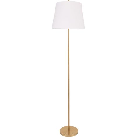 Lampada da terra Elena oro con paralume bianco E27 Polux (1/4)