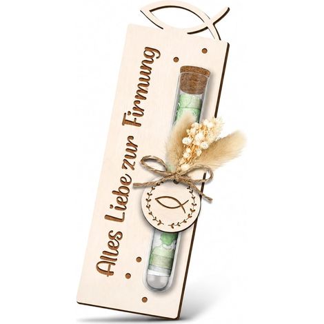 Cadeau Porte Billet Bois avec Fleur Séchée Fille Garçon