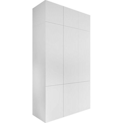 Armario Levmari 114, Blanco, 244x135x56cm, Puertas de armario: Con bisagras, Número de estantes: 7 (1/4)