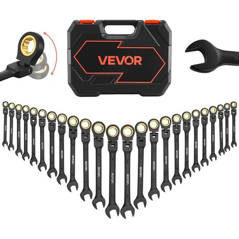 Pour réparations auto et domestiques, accès facile aux espaces étroits, jeu de clés mixtes à cliquet flexible 24 pcs (1/5)