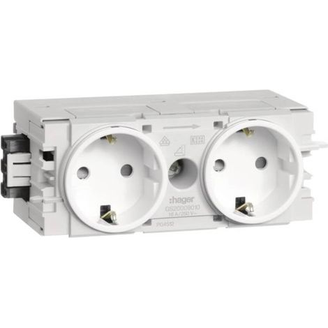 GS20009016 Accessorio sistema su battiscopa Contenitore per prese schuko Bianco 1 pz. (1/2)