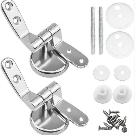 Charnières de siège de Toilette,Paire de pièces de rechange finies,Remplacement des charnières de siège de Toilette, Fixations de siège de Toilette à dégagement Rapide (1/5)