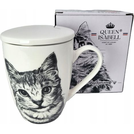 Taza grande con infusor con motivo de gato como regalo (1/5)