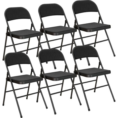 Lot de 6 chaises pliantes NIRA noires (1/5)