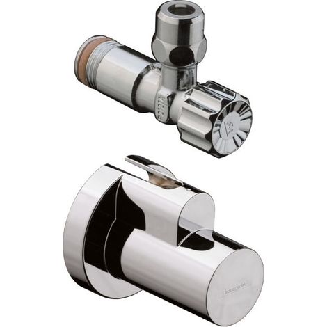 HANSGROHE 13954000 Robinet d'arrêt d'angle chromé avec manchon (1/3)