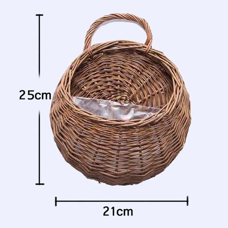 (25 cm x 21 cm) Jardinière murale en rotin tressé à la main, panier en rotin tressé, support pour plantes grimpantes, pot de jardin, jardinière murale (1/4)