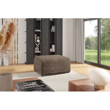 Polsterhocker Designerhocker Hocker MEGAN in Stoff Poso Cappuccino (1/3)