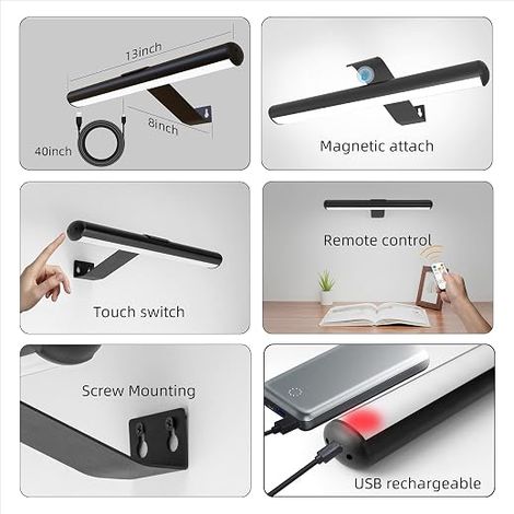 Wireless Remote Control Wall Lamp drahtloses geführtes Bild-Licht wiederaufladbares batteriebetriebenes Malerei-Licht mit Fernbedienung zum Malen mit Helligkeits-Dimmable volles Metall (1/4)