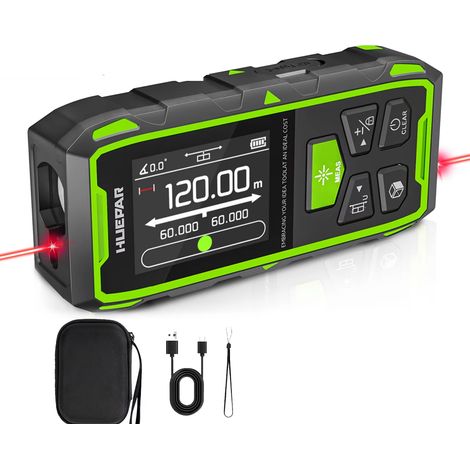 Equipo de medición láser digital, telémetro láser dual, herramientas de medición y sensor de ángulo, pantalla LCD, BLM-60 (120 metros). (1/5)
