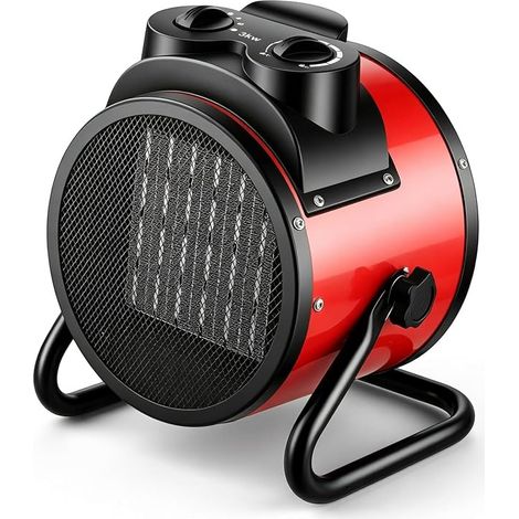 Chauffage soufflant 2000 W, déshumidificateur, déshumidificateur de chantier, radiateur radiant en céramique, chauffage soufflant électrique turbo avec protection contre la surchauffe