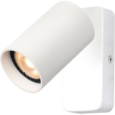 Lámpara de pared tipo foco, blanca y móvil, para salón o dormitorio, 1 bombilla GU10 de 10 W, Nesto Italux.