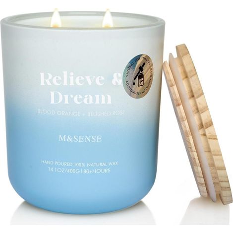 Duftkerze im Glas Blutorange & Rose 400g 80h Brenndauer Sojawachs Aromatherapie