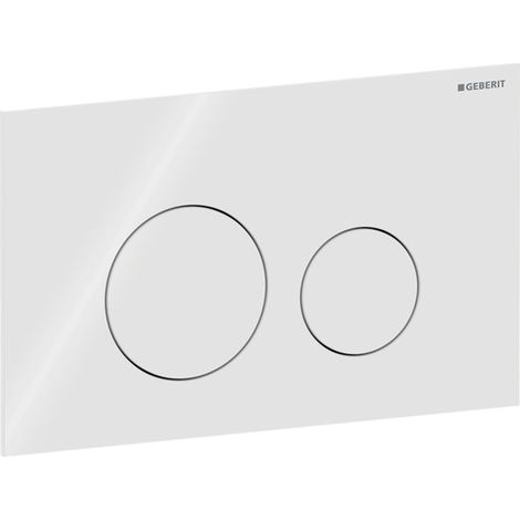 Geberit Sigma40 Round Dual Flush Plate - White Glass