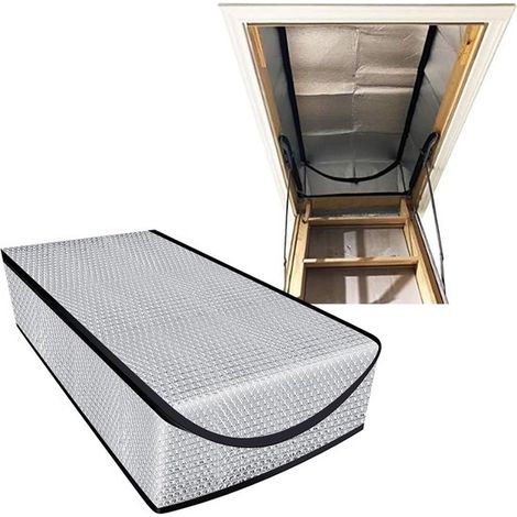 Housse isolante pour trappe de grenier 63,5 x 138 cm. Protection contre la poussière pour trappes de grenier. Économies d'énergie grâce à sa fermeture éclair. Idéale pour les vides sanitaires. Fraîche (1/5)