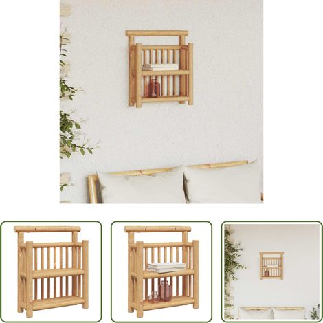 Bambou - Étagère Murale avec étagère Naturel 40 x 13 x 44 cm Bambou (1/5)