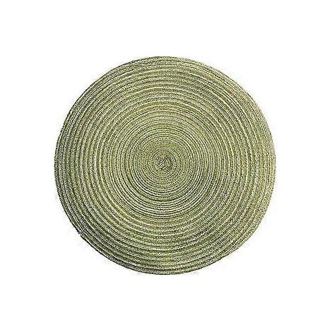 Sets de table ronds de 35 cm, tissés, antidérapants et résistants à la chaleur (verts) (1/3)