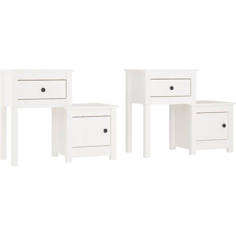 Maison Exclusive - Mesitas de noche 2 uds madera de pino blanco 7 (1/5)