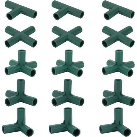 Lot de 15 Connecteurs De Cadre De Serre, Connecteurs d'angle pour Cadre De Jardin Tige d'hélice de 16 mm 4 Types de Support Stable Robuste pour Serre (1/4)