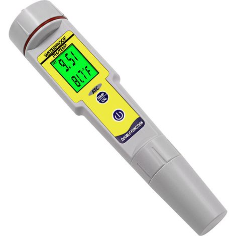 PH-mètre numérique portatif - Stylo de test de pH et de température 2 en 1 Type de stylo LCD portable