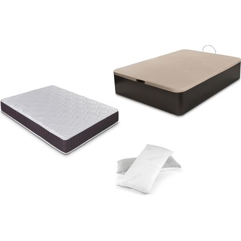 CONJUNTO Canapé abatible + colchon + almohada - Wengué - 90x190 (1/5)
