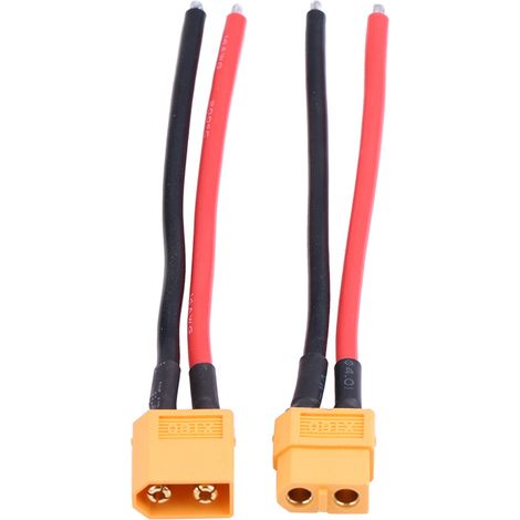 Lot de 2 adaptateurs XT60 mâle/femelle pour câble en silicone 14 AWG, accessoire RC (1/5)