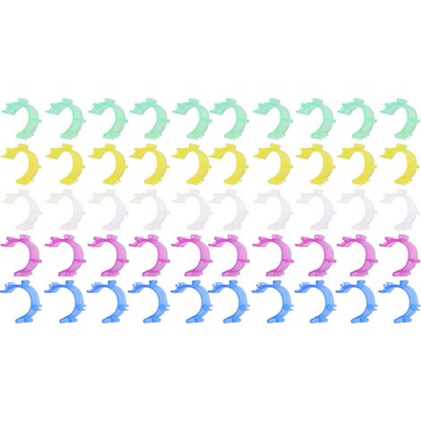 Lot de 50 Clips pour Bobines de Fil, Accessoires Machine à Coudre en Plastique Durable, Anti-Chute, 5 Couleurs Assorties (1/4)