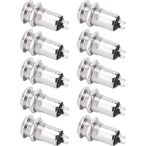10 interrupteurs à clé cylindriques en métal ONOFF avec verrouillage électrique en acier inoxydable et écrou à clé 12 mm AC DC 220 V (double traction) (1/5)