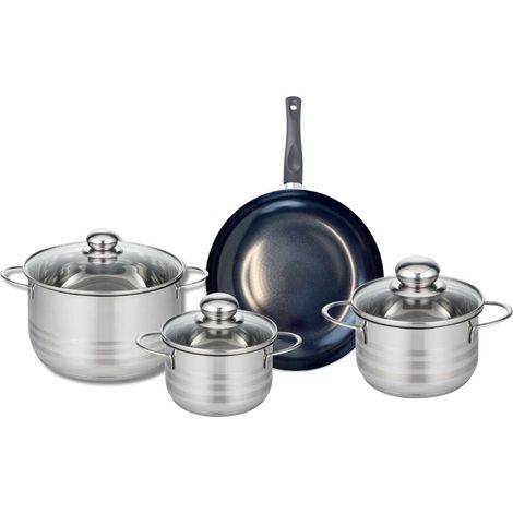 Ensemble de 1 Poêle de cuisson 24 cm et 3 faitouts 14, 16 et 20 cm Elo Prima Brillant (1/5)