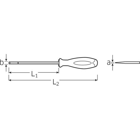 Stahlwille 4628 6 1,0X 5,5X200 ELEKTRIKERSCHRAUBENDREHER MIT DRALL GRIFF Tournevis pour vis à fente W683512 (1/2)