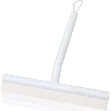 Raclette de Douche en Silicone avec Crochet Blanc Anti-Rayures pour Verre Plastique Carrelage Salle de Bain Brosse Double Face Design Pratique (1/4)
