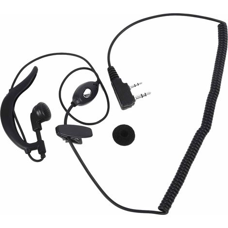 5 oreillettes professionnelles pour talkie-walkie Baofeng, avec réduction de bruit et son HiFi, réglables et dotées d'un casque audio de type K. Écouteurs radio à 2 broches.-AquaForge (1/5)