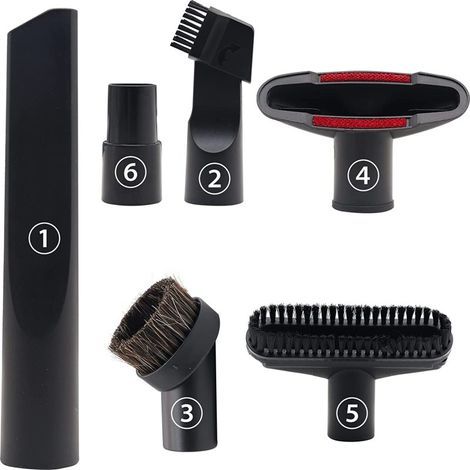 Vacuum Attachments Replacement 1 1/4 inch & 1 3/8 inch Vac Accessories Brush Nozzle Crevice Tool Vacuum Cleaner Accessories Brush Kit for Standard Hose Set of 6 (1/4)