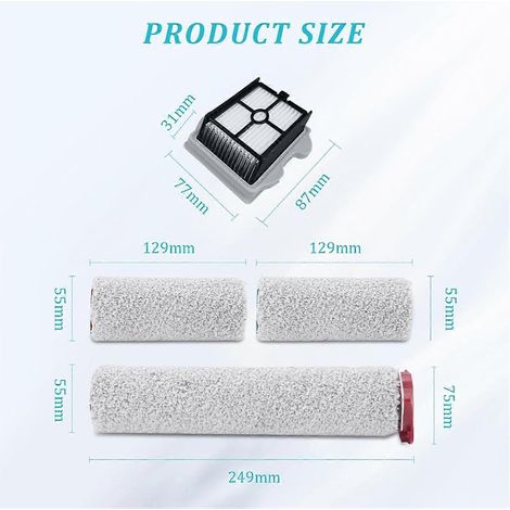 Pièces de rechange pour brosse rotative et filtre d'aspirateur (1/5)