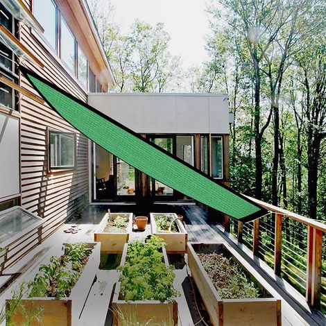 Vela ombreggiante rettangolare verde 2x4 m – traspirante, blocca i raggi UV – per patio, cortile, prato