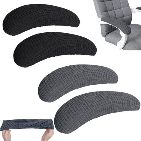 pares, Funda protectora, Elásticas y resistentes al agua, Aptas para sillas de oficina y sillas gaming, Gris oscuro + Negro (1/5)